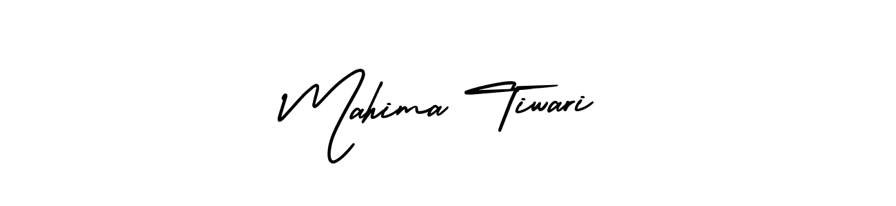 The best way (AmerikaSignatureDemo-Regular) to make a short signature is to pick only two or three words in your name. The name Mahima Tiwari include a total of six letters. For converting this name. Mahima Tiwari signature style 3 images and pictures png
