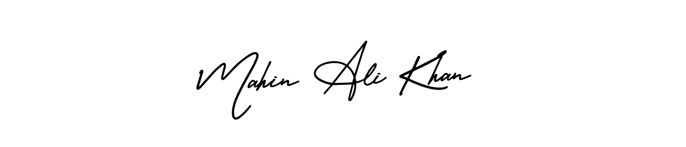 The best way (AmerikaSignatureDemo-Regular) to make a short signature is to pick only two or three words in your name. The name Mahin Ali Khan include a total of six letters. For converting this name. Mahin Ali Khan signature style 3 images and pictures png