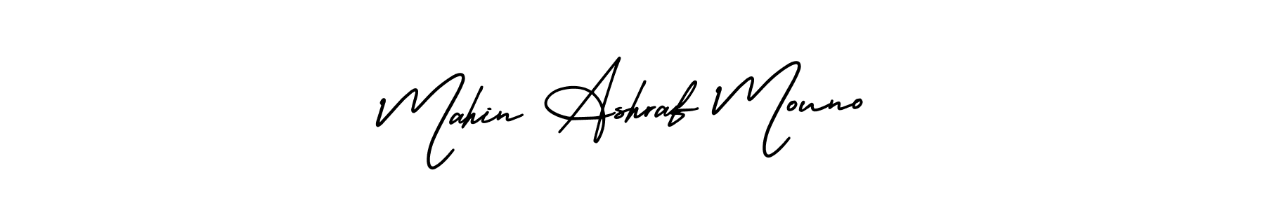 How to make Mahin Ashraf Mouno signature? AmerikaSignatureDemo-Regular is a professional autograph style. Create handwritten signature for Mahin Ashraf Mouno name. Mahin Ashraf Mouno signature style 3 images and pictures png