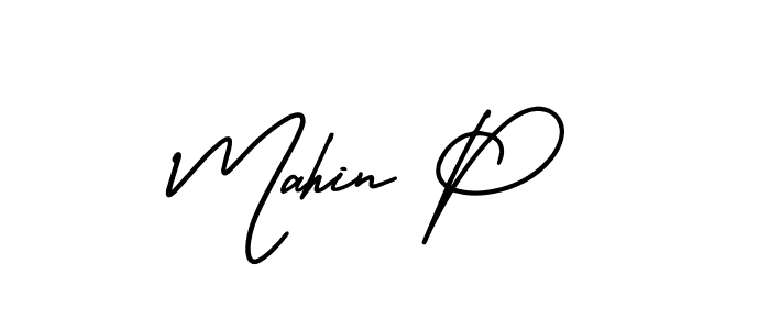 How to make Mahin P signature? AmerikaSignatureDemo-Regular is a professional autograph style. Create handwritten signature for Mahin P name. Mahin P signature style 3 images and pictures png