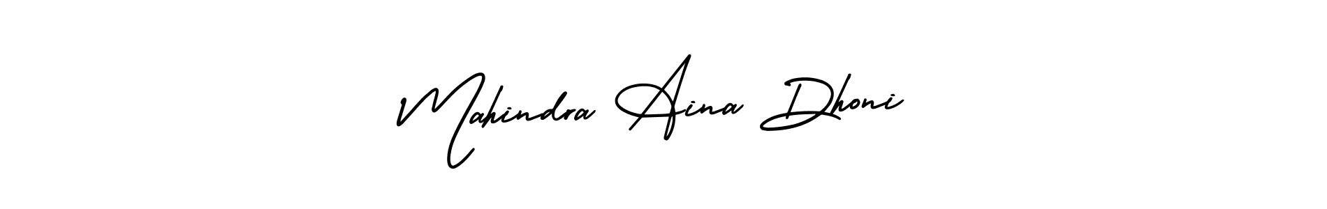 It looks lik you need a new signature style for name Mahindra Aina Dhoni. Design unique handwritten (AmerikaSignatureDemo-Regular) signature with our free signature maker in just a few clicks. Mahindra Aina Dhoni signature style 3 images and pictures png