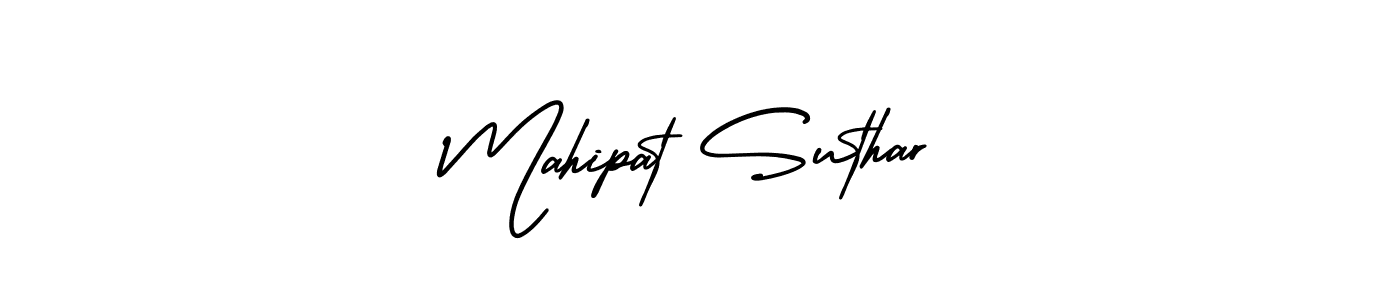 The best way (AmerikaSignatureDemo-Regular) to make a short signature is to pick only two or three words in your name. The name Mahipat Suthar include a total of six letters. For converting this name. Mahipat Suthar signature style 3 images and pictures png