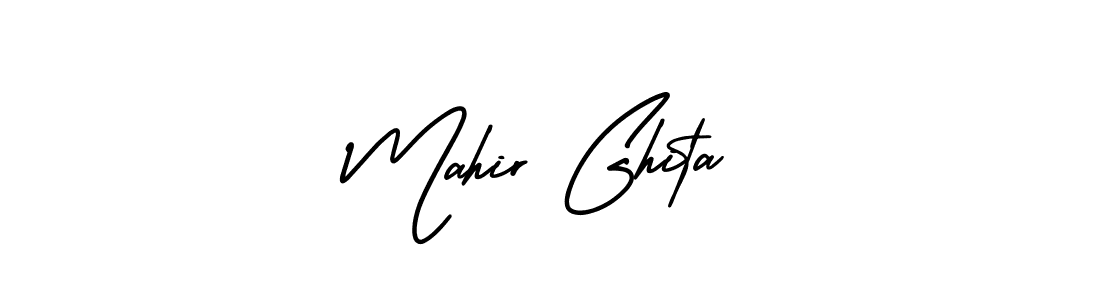 How to Draw Mahir Ghita signature style? AmerikaSignatureDemo-Regular is a latest design signature styles for name Mahir Ghita. Mahir Ghita signature style 3 images and pictures png