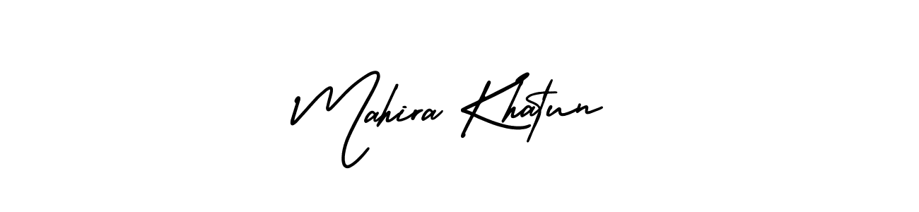 How to make Mahira Khatun name signature. Use AmerikaSignatureDemo-Regular style for creating short signs online. This is the latest handwritten sign. Mahira Khatun signature style 3 images and pictures png