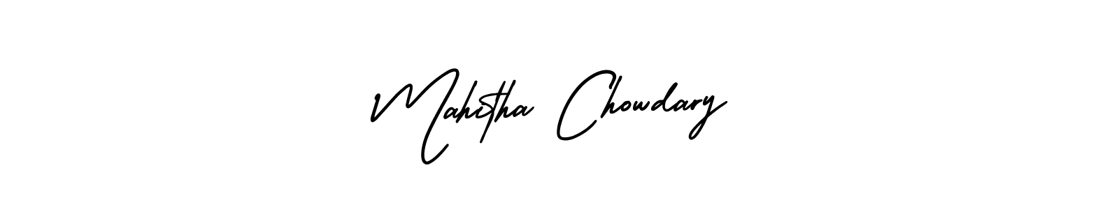 Mahitha Chowdary stylish signature style. Best Handwritten Sign (AmerikaSignatureDemo-Regular) for my name. Handwritten Signature Collection Ideas for my name Mahitha Chowdary. Mahitha Chowdary signature style 3 images and pictures png