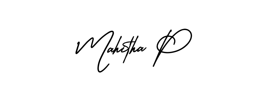 How to make Mahitha P signature? AmerikaSignatureDemo-Regular is a professional autograph style. Create handwritten signature for Mahitha P name. Mahitha P signature style 3 images and pictures png