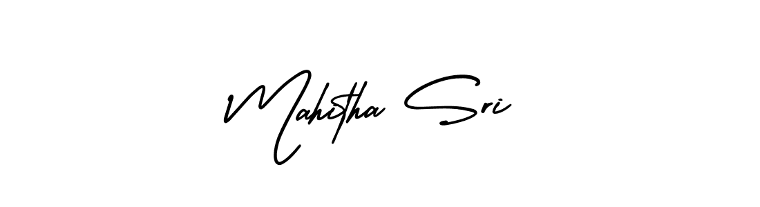 Create a beautiful signature design for name Mahitha Sri. With this signature (AmerikaSignatureDemo-Regular) fonts, you can make a handwritten signature for free. Mahitha Sri signature style 3 images and pictures png