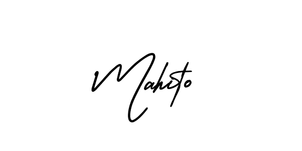 You should practise on your own different ways (AmerikaSignatureDemo-Regular) to write your name (Mahito) in signature. don't let someone else do it for you. Mahito signature style 3 images and pictures png