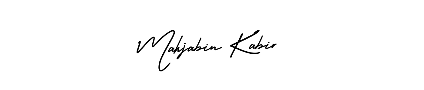 Create a beautiful signature design for name Mahjabin Kabir. With this signature (AmerikaSignatureDemo-Regular) fonts, you can make a handwritten signature for free. Mahjabin Kabir signature style 3 images and pictures png