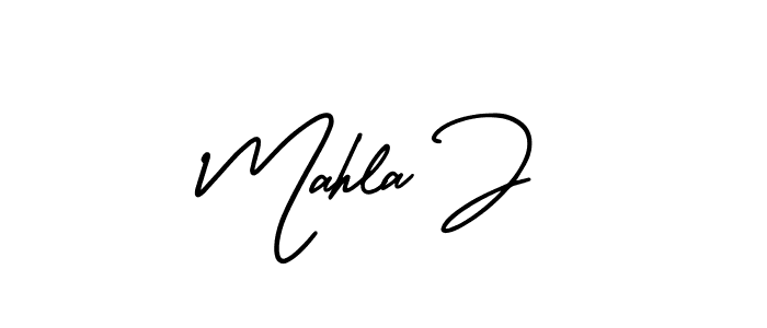 How to make Mahla J signature? AmerikaSignatureDemo-Regular is a professional autograph style. Create handwritten signature for Mahla J name. Mahla J signature style 3 images and pictures png