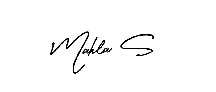 Mahla S stylish signature style. Best Handwritten Sign (AmerikaSignatureDemo-Regular) for my name. Handwritten Signature Collection Ideas for my name Mahla S. Mahla S signature style 3 images and pictures png