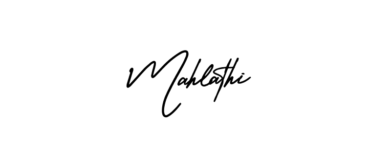 Use a signature maker to create a handwritten signature online. With this signature software, you can design (AmerikaSignatureDemo-Regular) your own signature for name Mahlathi. Mahlathi signature style 3 images and pictures png