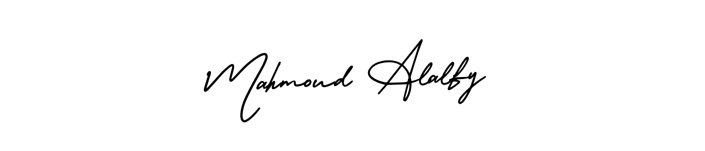 You should practise on your own different ways (AmerikaSignatureDemo-Regular) to write your name (Mahmoud Alalfy) in signature. don't let someone else do it for you. Mahmoud Alalfy signature style 3 images and pictures png
