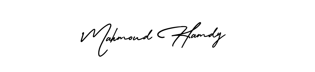 You should practise on your own different ways (AmerikaSignatureDemo-Regular) to write your name (Mahmoud Hamdy) in signature. don't let someone else do it for you. Mahmoud Hamdy signature style 3 images and pictures png