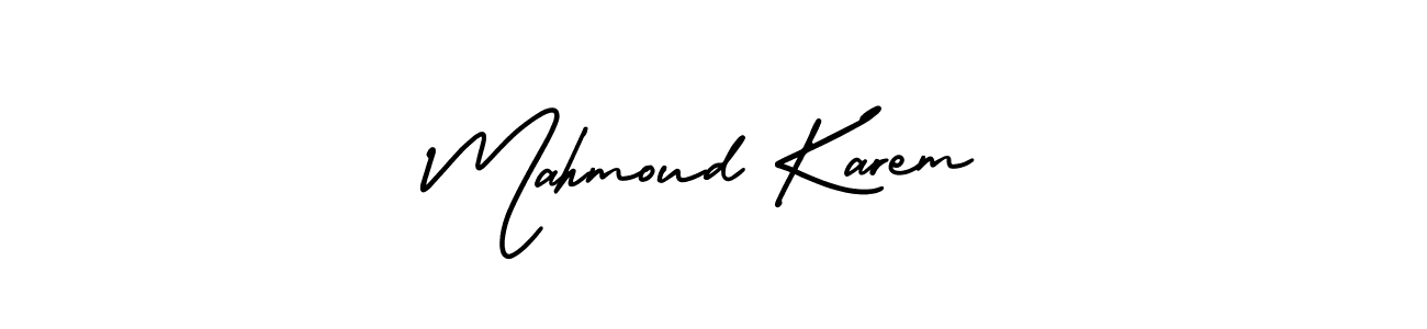 Use a signature maker to create a handwritten signature online. With this signature software, you can design (AmerikaSignatureDemo-Regular) your own signature for name Mahmoud Karem. Mahmoud Karem signature style 3 images and pictures png