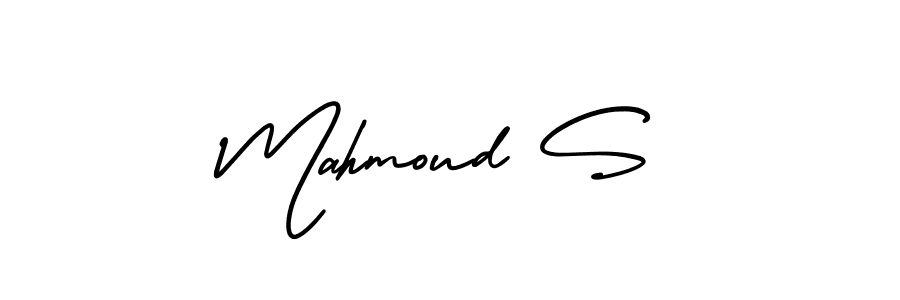 How to make Mahmoud S name signature. Use AmerikaSignatureDemo-Regular style for creating short signs online. This is the latest handwritten sign. Mahmoud S signature style 3 images and pictures png