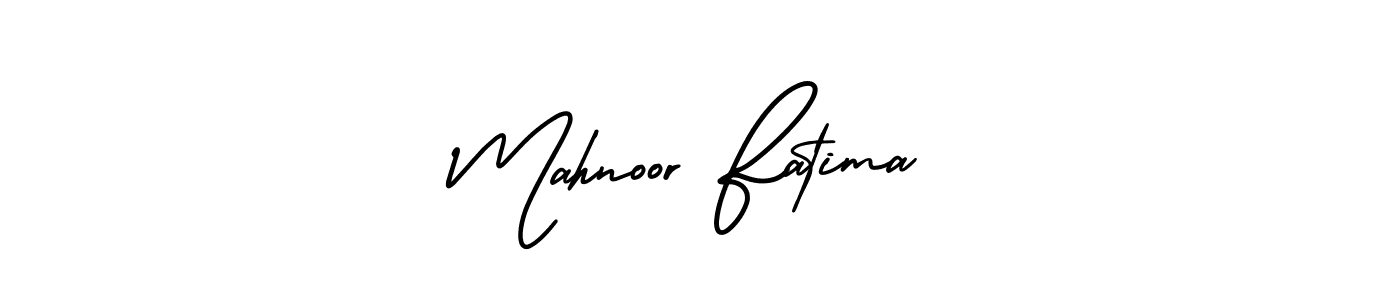 You should practise on your own different ways (AmerikaSignatureDemo-Regular) to write your name (Mahnoor Fatima) in signature. don't let someone else do it for you. Mahnoor Fatima signature style 3 images and pictures png