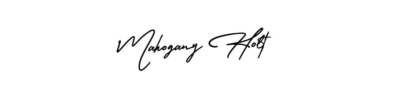 How to make Mahogany Holt name signature. Use AmerikaSignatureDemo-Regular style for creating short signs online. This is the latest handwritten sign. Mahogany Holt signature style 3 images and pictures png