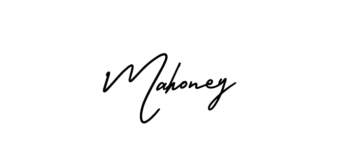 How to make Mahoney name signature. Use AmerikaSignatureDemo-Regular style for creating short signs online. This is the latest handwritten sign. Mahoney signature style 3 images and pictures png