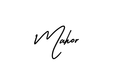 You should practise on your own different ways (AmerikaSignatureDemo-Regular) to write your name (Mahor) in signature. don't let someone else do it for you. Mahor signature style 3 images and pictures png