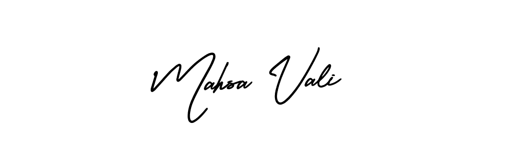 The best way (AmerikaSignatureDemo-Regular) to make a short signature is to pick only two or three words in your name. The name Mahsa Vali include a total of six letters. For converting this name. Mahsa Vali signature style 3 images and pictures png