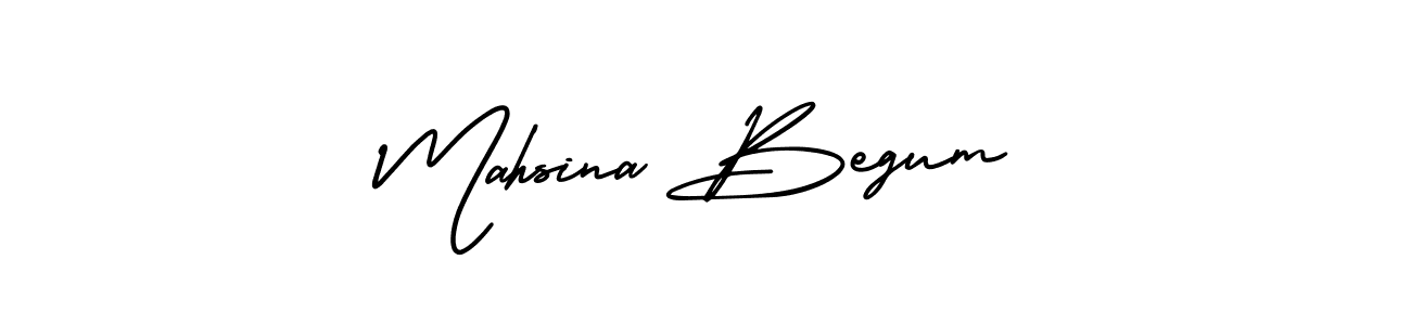 The best way (AmerikaSignatureDemo-Regular) to make a short signature is to pick only two or three words in your name. The name Mahsina Begum include a total of six letters. For converting this name. Mahsina Begum signature style 3 images and pictures png