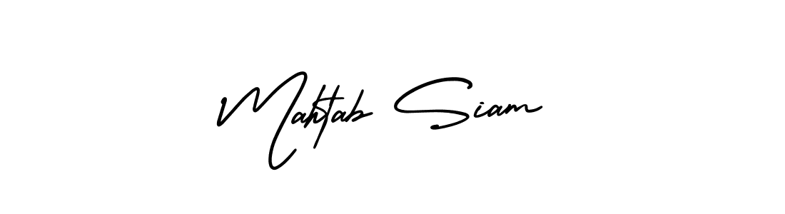 Use a signature maker to create a handwritten signature online. With this signature software, you can design (AmerikaSignatureDemo-Regular) your own signature for name Mahtab Siam. Mahtab Siam signature style 3 images and pictures png