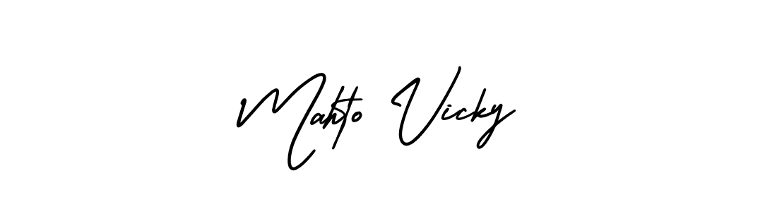 AmerikaSignatureDemo-Regular is a professional signature style that is perfect for those who want to add a touch of class to their signature. It is also a great choice for those who want to make their signature more unique. Get Mahto Vicky name to fancy signature for free. Mahto Vicky signature style 3 images and pictures png