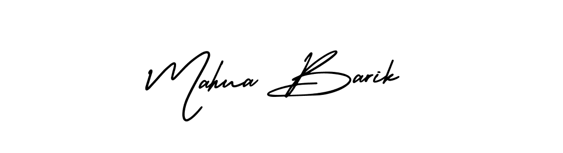 How to make Mahua Barik name signature. Use AmerikaSignatureDemo-Regular style for creating short signs online. This is the latest handwritten sign. Mahua Barik signature style 3 images and pictures png