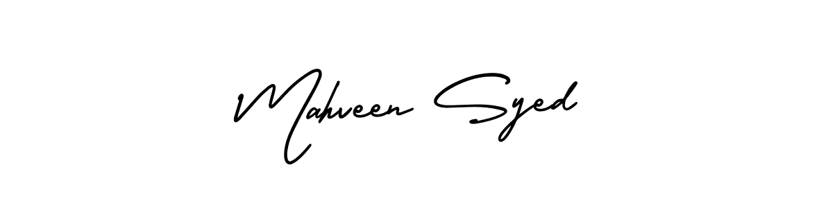 Mahveen Syed stylish signature style. Best Handwritten Sign (AmerikaSignatureDemo-Regular) for my name. Handwritten Signature Collection Ideas for my name Mahveen Syed. Mahveen Syed signature style 3 images and pictures png
