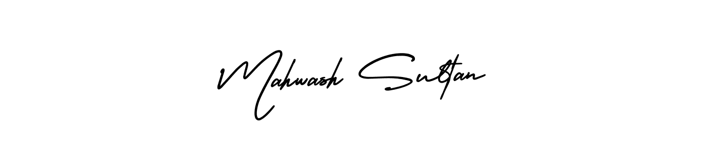 You should practise on your own different ways (AmerikaSignatureDemo-Regular) to write your name (Mahwash Sultan) in signature. don't let someone else do it for you. Mahwash Sultan signature style 3 images and pictures png