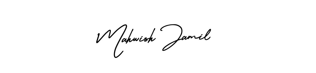 How to Draw Mahwish Jamil signature style? AmerikaSignatureDemo-Regular is a latest design signature styles for name Mahwish Jamil. Mahwish Jamil signature style 3 images and pictures png