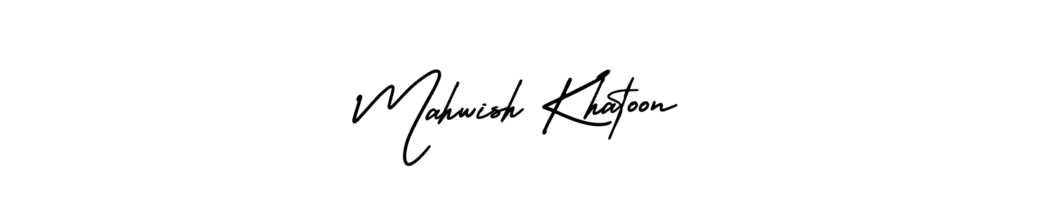 Make a beautiful signature design for name Mahwish Khatoon. With this signature (AmerikaSignatureDemo-Regular) style, you can create a handwritten signature for free. Mahwish Khatoon signature style 3 images and pictures png