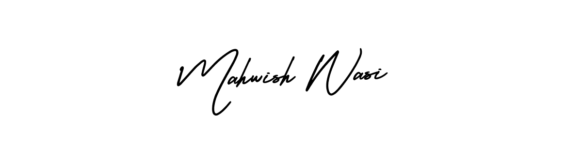 if you are searching for the best signature style for your name Mahwish Wasi. so please give up your signature search. here we have designed multiple signature styles  using AmerikaSignatureDemo-Regular. Mahwish Wasi signature style 3 images and pictures png