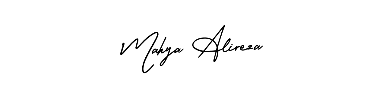 Also You can easily find your signature by using the search form. We will create Mahya Alireza name handwritten signature images for you free of cost using AmerikaSignatureDemo-Regular sign style. Mahya Alireza signature style 3 images and pictures png