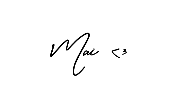 Also You can easily find your signature by using the search form. We will create Mai <3 name handwritten signature images for you free of cost using AmerikaSignatureDemo-Regular sign style. Mai <3 signature style 3 images and pictures png