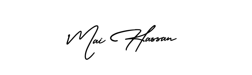 Use a signature maker to create a handwritten signature online. With this signature software, you can design (AmerikaSignatureDemo-Regular) your own signature for name Mai Hassan. Mai Hassan signature style 3 images and pictures png