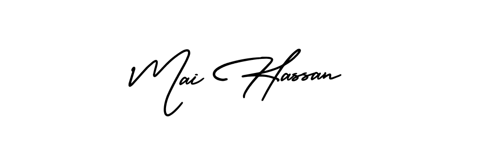 Mai Hassan stylish signature style. Best Handwritten Sign (AmerikaSignatureDemo-Regular) for my name. Handwritten Signature Collection Ideas for my name Mai Hassan. Mai Hassan signature style 3 images and pictures png