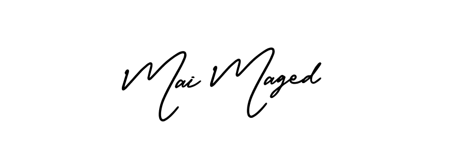 How to Draw Mai Maged signature style? AmerikaSignatureDemo-Regular is a latest design signature styles for name Mai Maged. Mai Maged signature style 3 images and pictures png