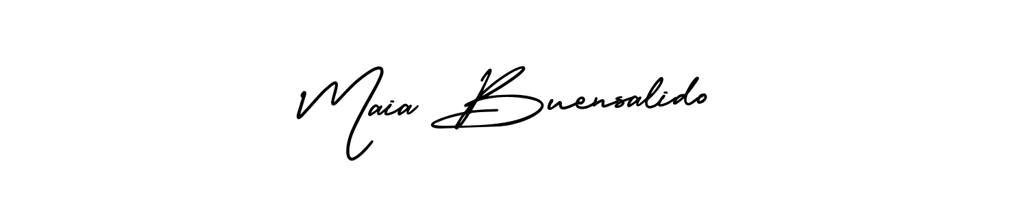 How to make Maia Buensalido name signature. Use AmerikaSignatureDemo-Regular style for creating short signs online. This is the latest handwritten sign. Maia Buensalido signature style 3 images and pictures png