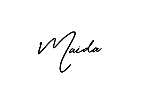 How to make Maida name signature. Use AmerikaSignatureDemo-Regular style for creating short signs online. This is the latest handwritten sign. Maida signature style 3 images and pictures png