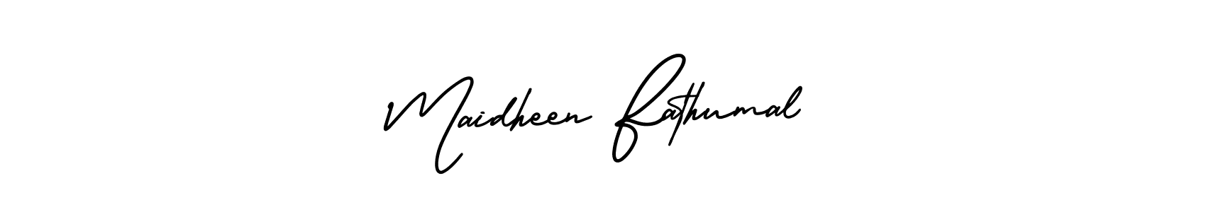 How to Draw Maidheen Fathumal signature style? AmerikaSignatureDemo-Regular is a latest design signature styles for name Maidheen Fathumal. Maidheen Fathumal signature style 3 images and pictures png