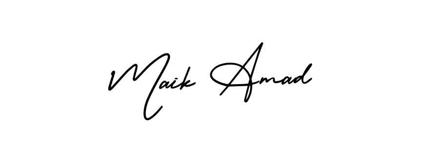 Make a beautiful signature design for name Maik Amad. With this signature (AmerikaSignatureDemo-Regular) style, you can create a handwritten signature for free. Maik Amad signature style 3 images and pictures png