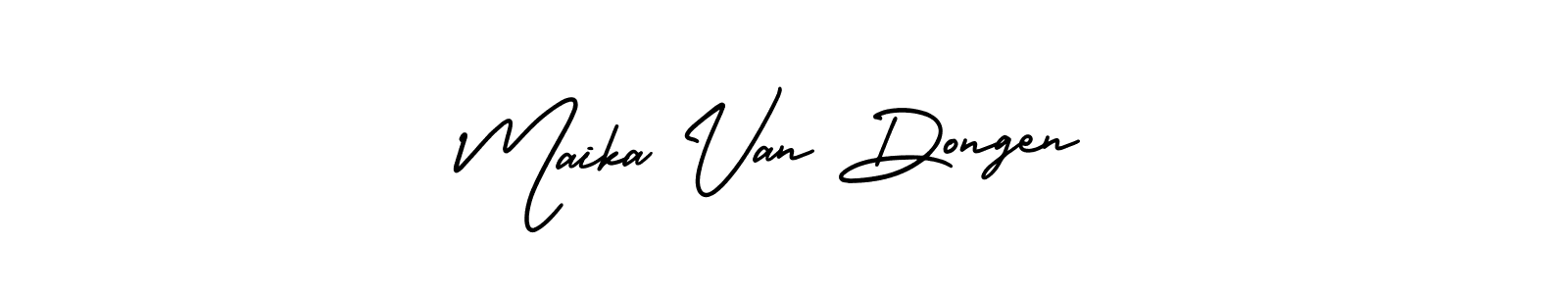 The best way (AmerikaSignatureDemo-Regular) to make a short signature is to pick only two or three words in your name. The name Maika Van Dongen include a total of six letters. For converting this name. Maika Van Dongen signature style 3 images and pictures png