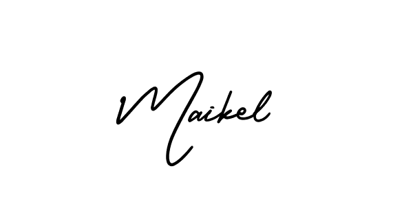 Use a signature maker to create a handwritten signature online. With this signature software, you can design (AmerikaSignatureDemo-Regular) your own signature for name Maikel. Maikel signature style 3 images and pictures png