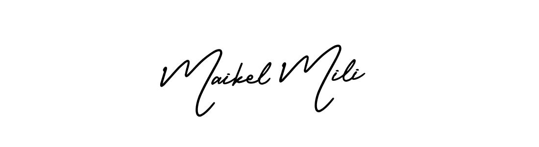 How to make Maikel Mili name signature. Use AmerikaSignatureDemo-Regular style for creating short signs online. This is the latest handwritten sign. Maikel Mili signature style 3 images and pictures png