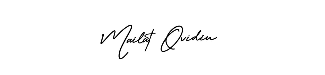 This is the best signature style for the Mailat Ovidiu name. Also you like these signature font (AmerikaSignatureDemo-Regular). Mix name signature. Mailat Ovidiu signature style 3 images and pictures png
