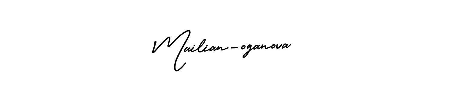 How to Draw Mailian-oganova signature style? AmerikaSignatureDemo-Regular is a latest design signature styles for name Mailian-oganova. Mailian-oganova signature style 3 images and pictures png