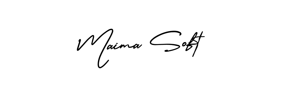 Use a signature maker to create a handwritten signature online. With this signature software, you can design (AmerikaSignatureDemo-Regular) your own signature for name Maima Soft. Maima Soft signature style 3 images and pictures png