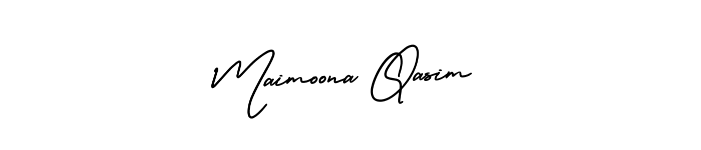 Use a signature maker to create a handwritten signature online. With this signature software, you can design (AmerikaSignatureDemo-Regular) your own signature for name Maimoona Qasim. Maimoona Qasim signature style 3 images and pictures png